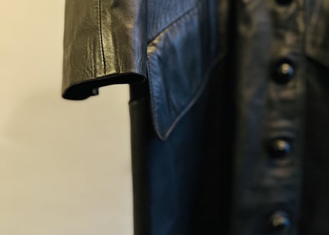 90's balenciaga leather coat made in spain