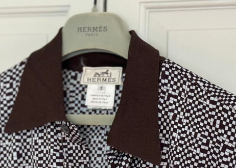 hermes "総柄" polo shirt