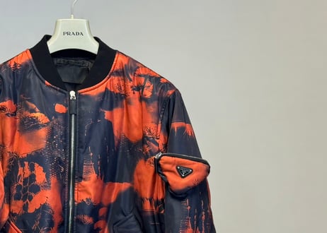 prada ”re-nylon” logo bomber jacket dead stock