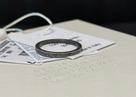 maison margiela silver number ring dead stock