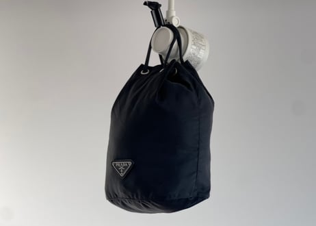prada nylon "巾着" bag black