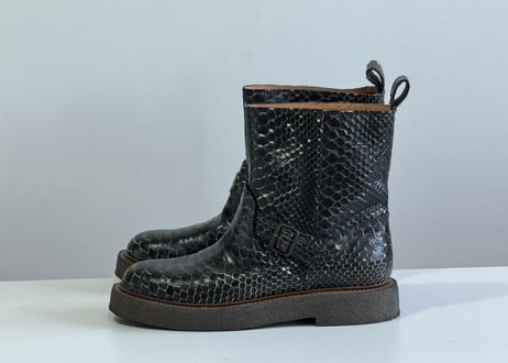 maison margiela python leather boots