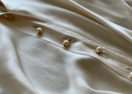 chanel silk pearl shirt