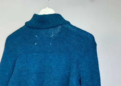 maison margiela turquoise blue alpaca knit