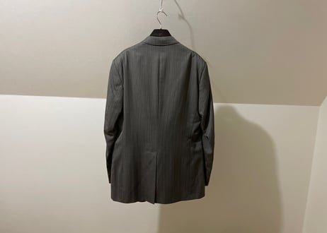 gucci set up suit silk wool gray stripe