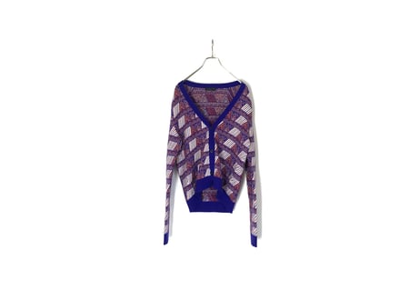 2018aw prada multi in viola bianco cardigan dead stock