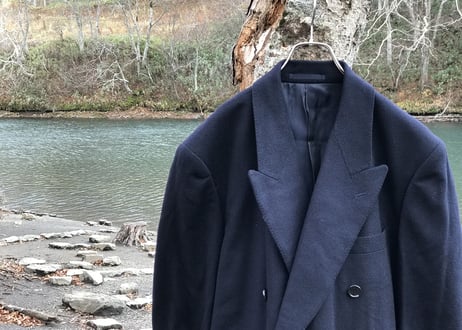 80-90s double cashmere × wool chesterfield coat