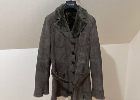 giorgio armani leather coat