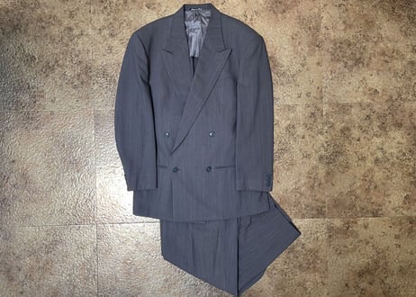 80s giorgio armani stripe double set up suit