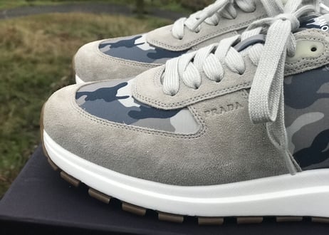2020ss prada leather camouflage sneakers dead stock 8 half