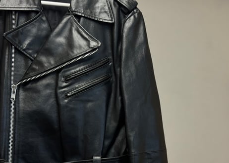90s leather double coat