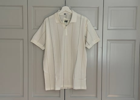 im isseymiyake stripe polo shirt dead stock white L