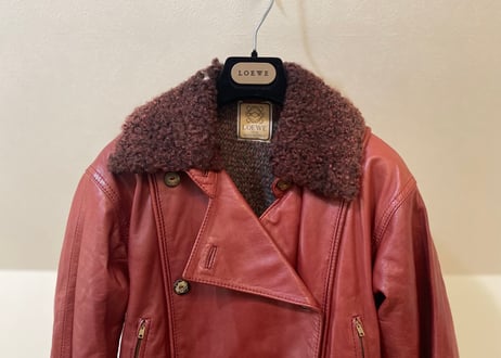 loewe leather double coat