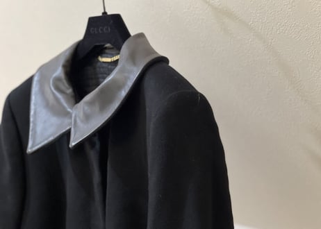 gucci leather switch long coat