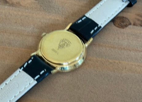 80-90s gucci leather belt dress watch #a