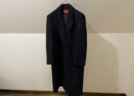 80-90s pure cashmere quilting double chesterfield coat