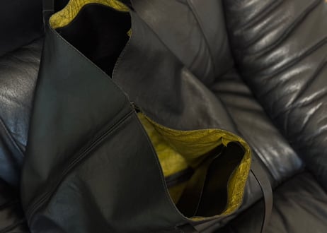jilsander leather logo bag