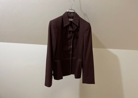 lanvin leather line set up suit