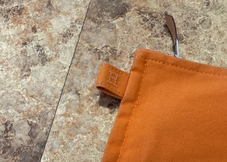 hermes orenge pouch bag "large”