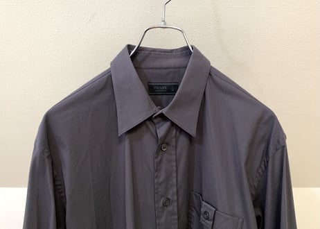 prada pocket shirt gray