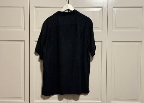 90s silk open collar silk shirt