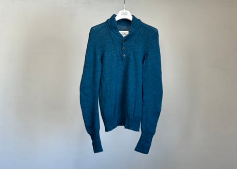 maison margiela turquoise blue alpaca knit