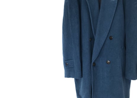 80-90s givenchy turquoise blue cashmere double coat
