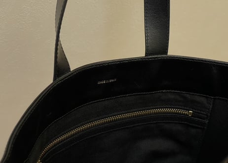 comme des garcons leather tote bag