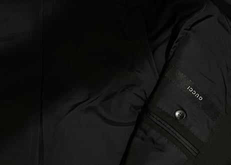 gucci set up suit wide lapel black