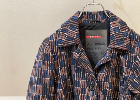 prada jacquard coat dead stock