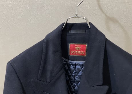 80-90s pure cashmere quilting double chesterfield coat