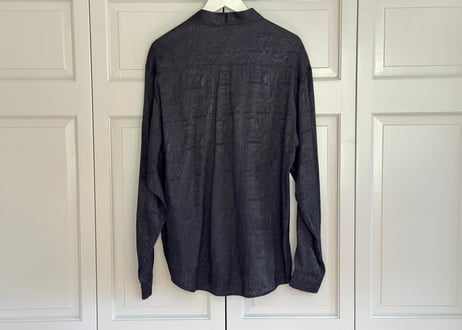 90s "総柄" silk shirt