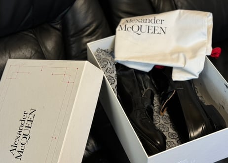 alexander mcqueen 2024ss leather heel loafer