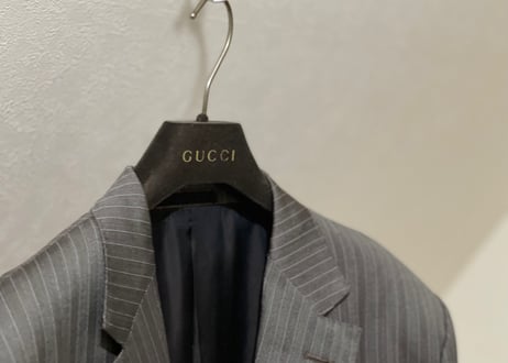 gucci set up suit silk wool gray stripe