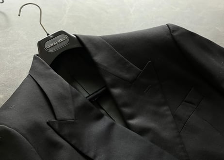 giorgio armani double tuxedo set up suit dead stock