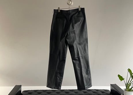leather wide pants