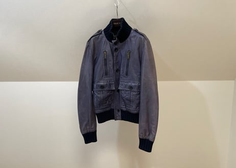 gucci leather jacket purple