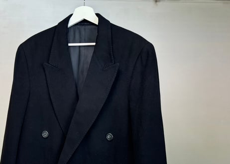 pure cashmere double long coat #L