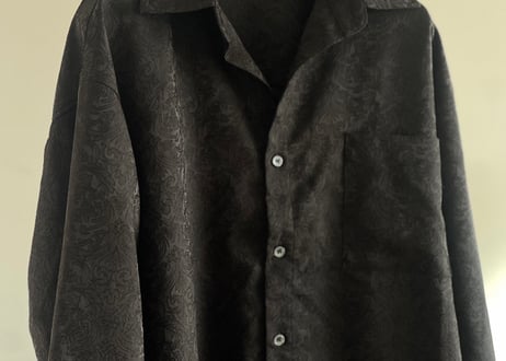 90s jacquard over size shirt