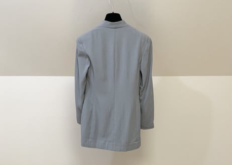 salvatore ferragamo no collar double jacket gray
