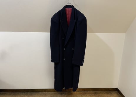 80-90s pure cashmere wool double long coat #11