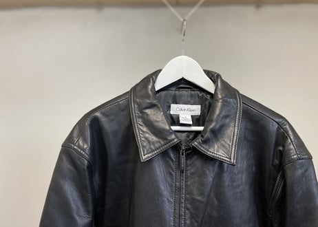 calvin klein over size leather jacket