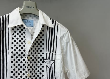 prada triangle logo shirt