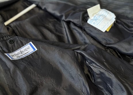 80s yves saint laurent silk double set up suit