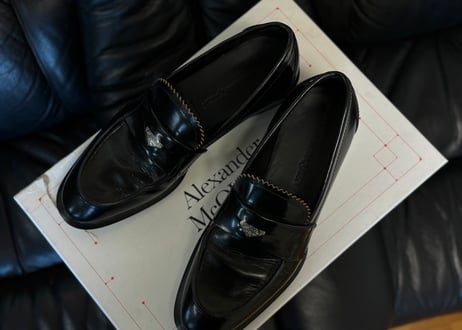 alexander mcqueen 2024ss leather heel loafer