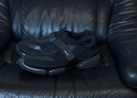 prada logo velcro shose