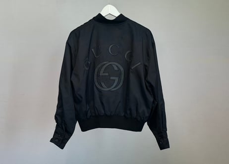 gucci nylon logo bomber jacket