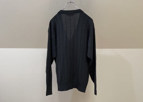 lanvin deep neck suede knit
