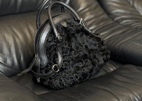 salvatore ferragamo fur bag