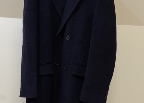 80-90s cashmere wool double long coat #4
